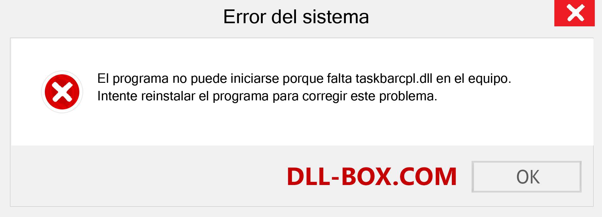 ¿Falta el archivo taskbarcpl.dll ?. Descargar para Windows 7, 8, 10 - Corregir taskbarcpl dll Missing Error en Windows, fotos, imágenes